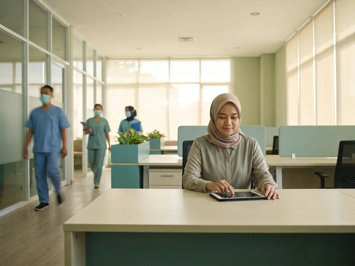 Administrator klinik Indonesia mengatur jadwal dan payroll staf